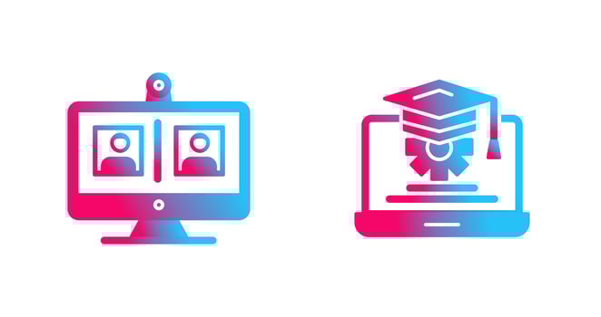 Videocall and Course Icon vector