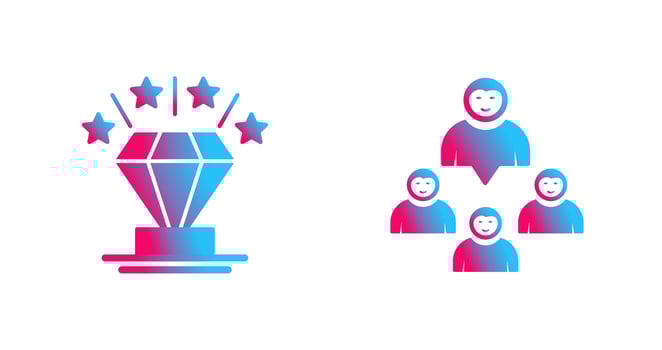 Diamond and Group Icon vector