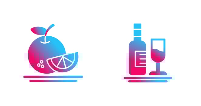 Orange and White Wine Icon vector