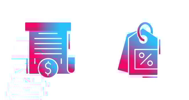 Bill and Price Tag Icon vector