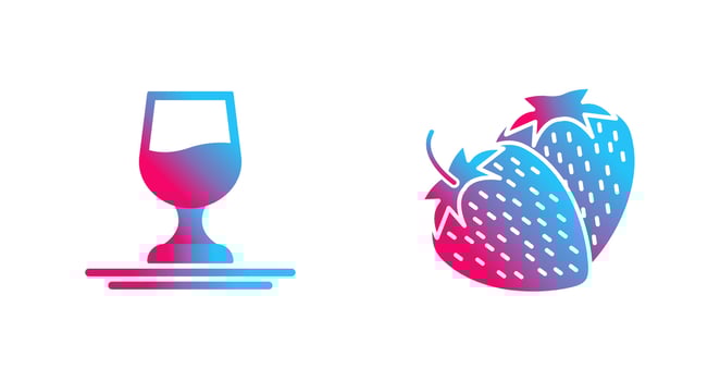 Wine and Strawberry Icon vector