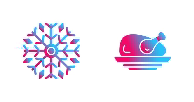 Ice and Chicken Icon vector