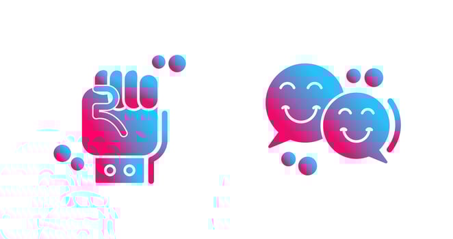 Fist and Chatting Icon vector