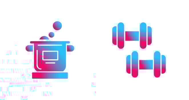 Cooking and Exercise Icon vector