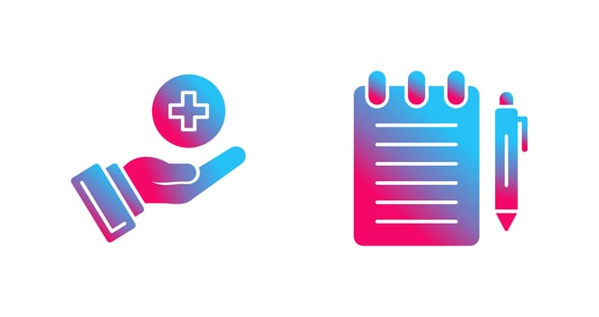 Care and Notepad Icon vector