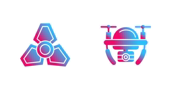 lander and camera drone Icon vector