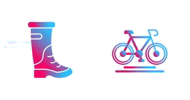 Rain Boots and Cycling Icon vector