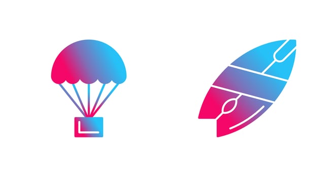 Parachute and Surfboard Icon vector