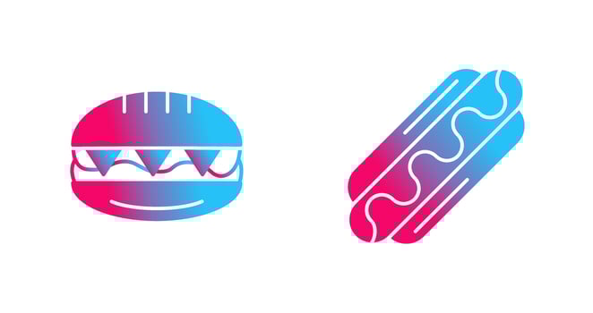 Sandwich and Hotdog Icon vector