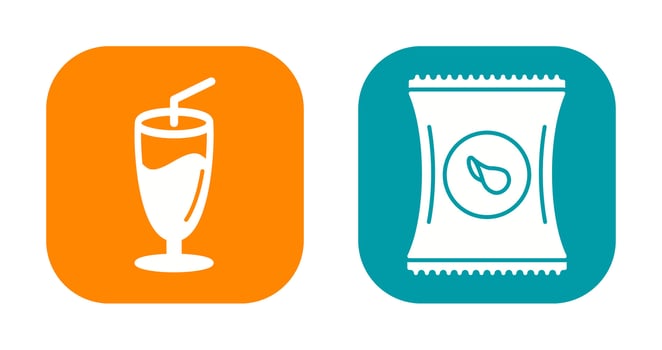 Milkshake and Chips Icon vector