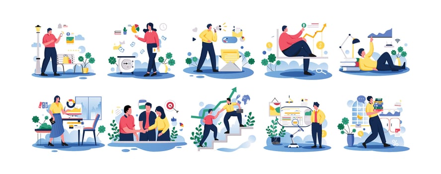 Business Vectors Illustration Flat Line