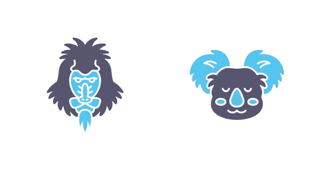 Mandrill and Koala Icon vector