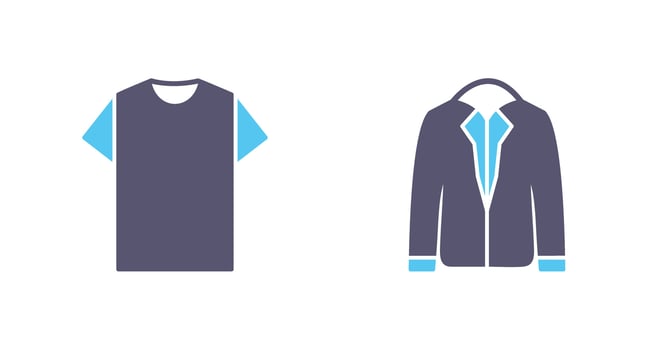 Plain T Shirt and Stylish Jacket Icon vector