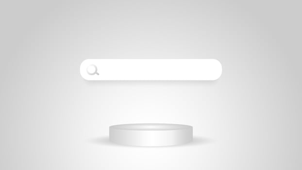 white search bar product display design vector