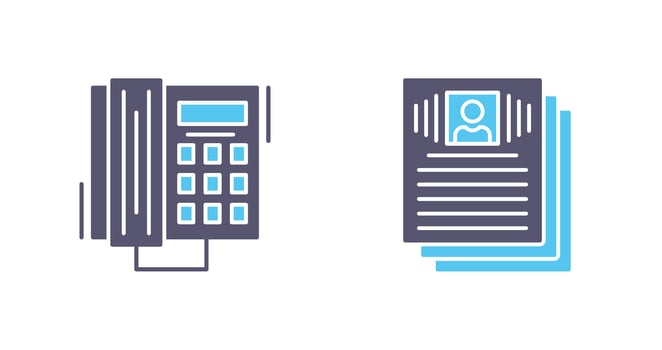 Phone Call and Resume Icon vector