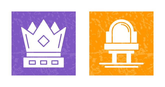 Crown and Mirror Icon vector
