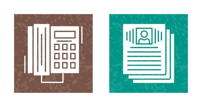 Phone Call and Resume Icon vector