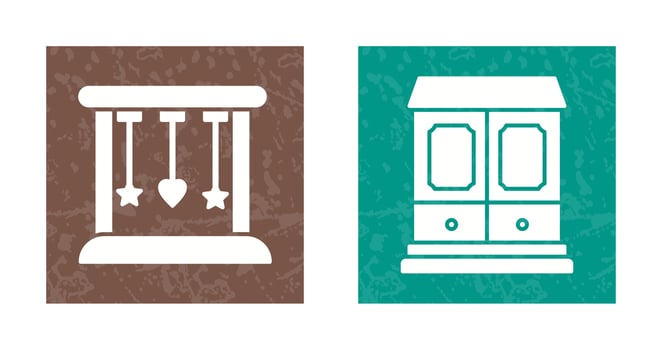 Cradle and Wardrobe Iconv vector