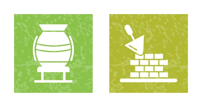 vase and brickwall Icon vector