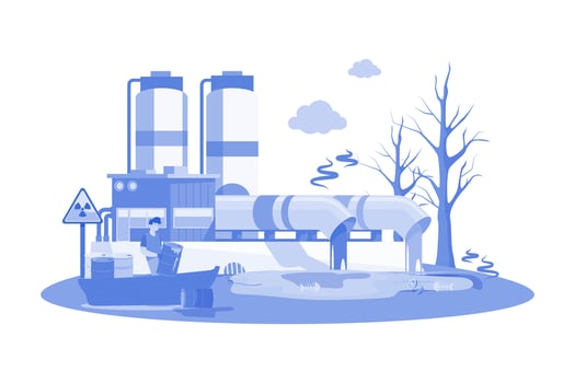 Water Pollution Illustration concept on a white background vector