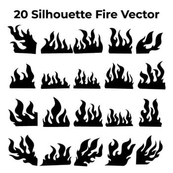 fire silhouette. flame. flame silhouette. illustration of a burning fire. vector