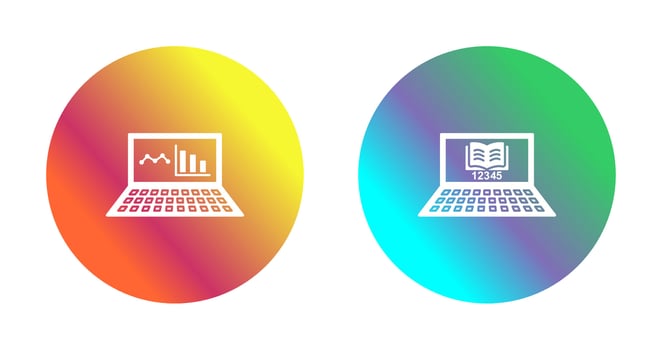 Online Stats and Online Study Icon vector