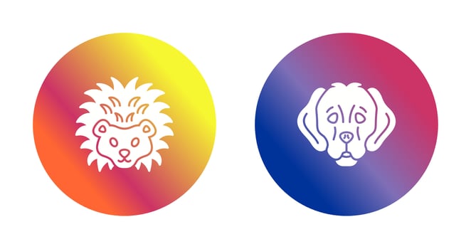 Hedgehog and Dog Icon vector
