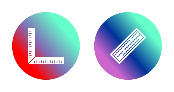 Square Ruller and Plank Icon vector