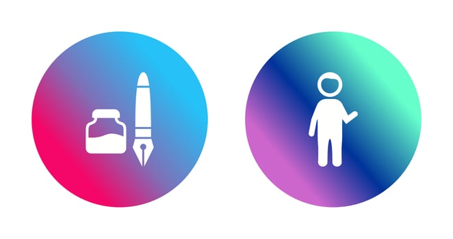 Ink and Pen and Museum Guide Icon vector
