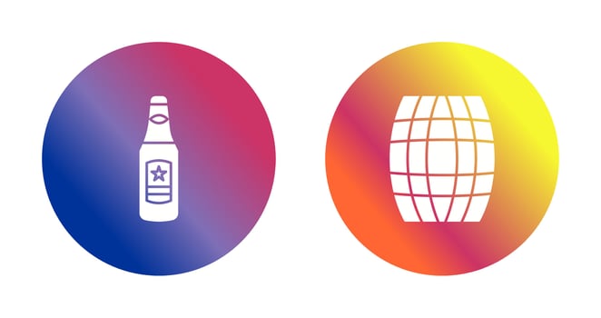Beer Bottle and Barrel Icon vector