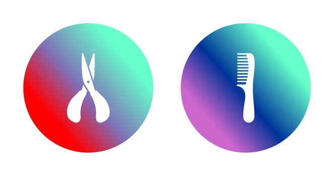 Scissor and Comb Icon vector