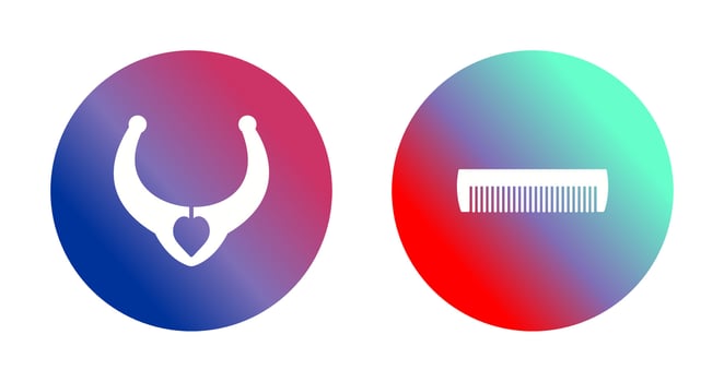 Necklace and Comb Icon vector