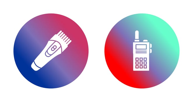 Trimmer and Communication Icon vector