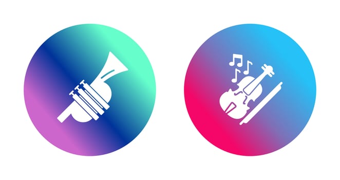 Trumpet and Violin Icon vector