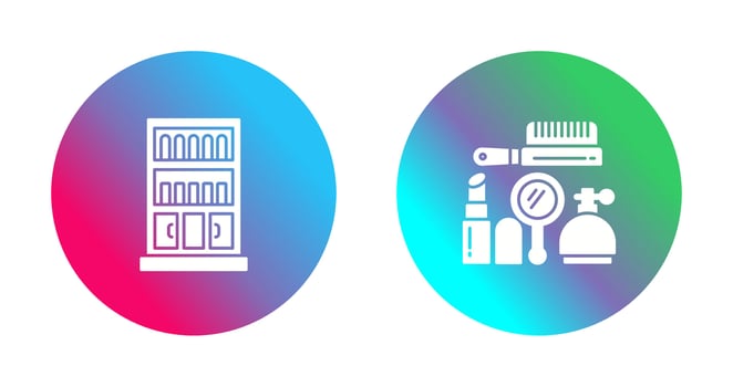 Book Shelf and Makeup Icon vector