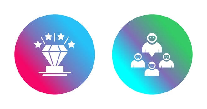 Diamond and Group Icon vector