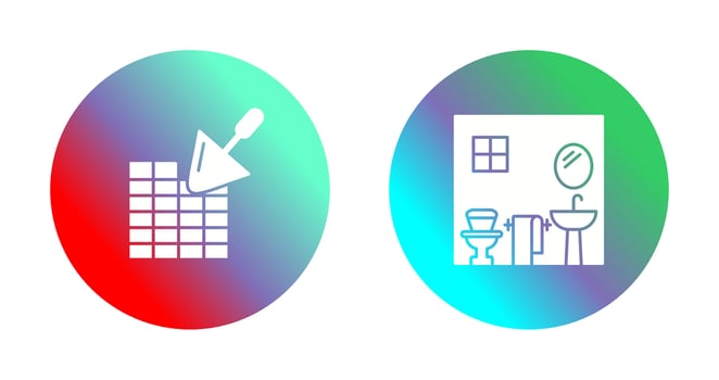 Brickwall and Bathroom Icon vector