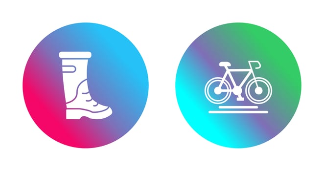 Rain Boots and Cycling Icon vector