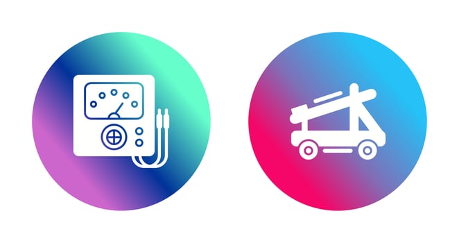 Voltmeter and Catapult Icon vector