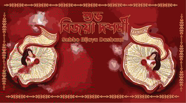 Vibrant Vijaya Dashami Festive Illustration Poster Vijaya Dashami Greetings poster vector