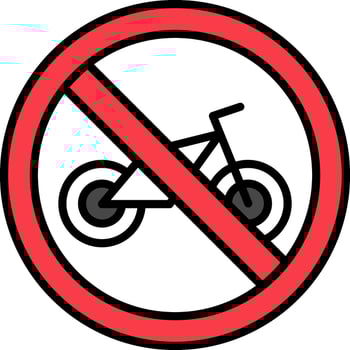 No Bicycle Vector Icon