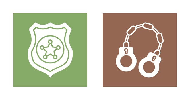Police shield and Handcuff Icon vector