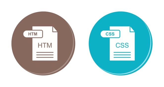 HTM and CSS Icon vector