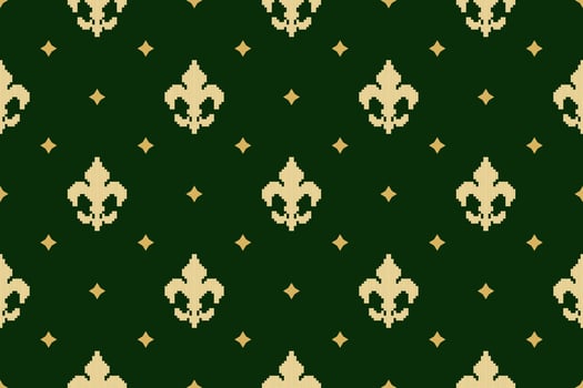 Green Cross stitch colorful geometric traditional ethnic pattern Ikat seamless pattern border abstract design for fabric print cloth dress carpet curtains and sarong Aztec African Indian Indonesian vector