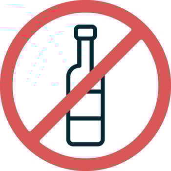 No Alcohol Vector Icon