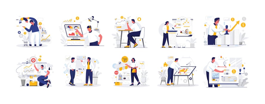 Business Vectors Illustration Flat Line
