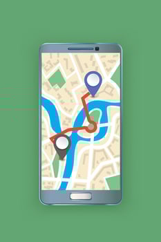 smartphone with navigation vector