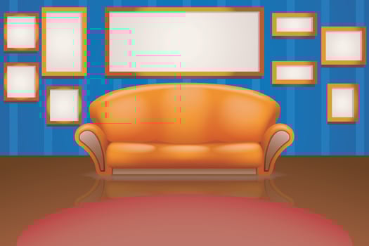 sofa at wall vector