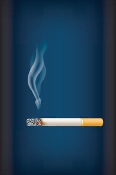 smoking cigarette with smoke vector