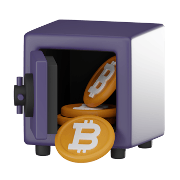Bitcoin Safe 3D Icon Secure Crypto Asset Illustration for Investment and Finance 3D render png